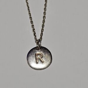 **Last Chance!Final Sale** Sterling Silver MiaBella Letter R Round Pendnt 18-20"